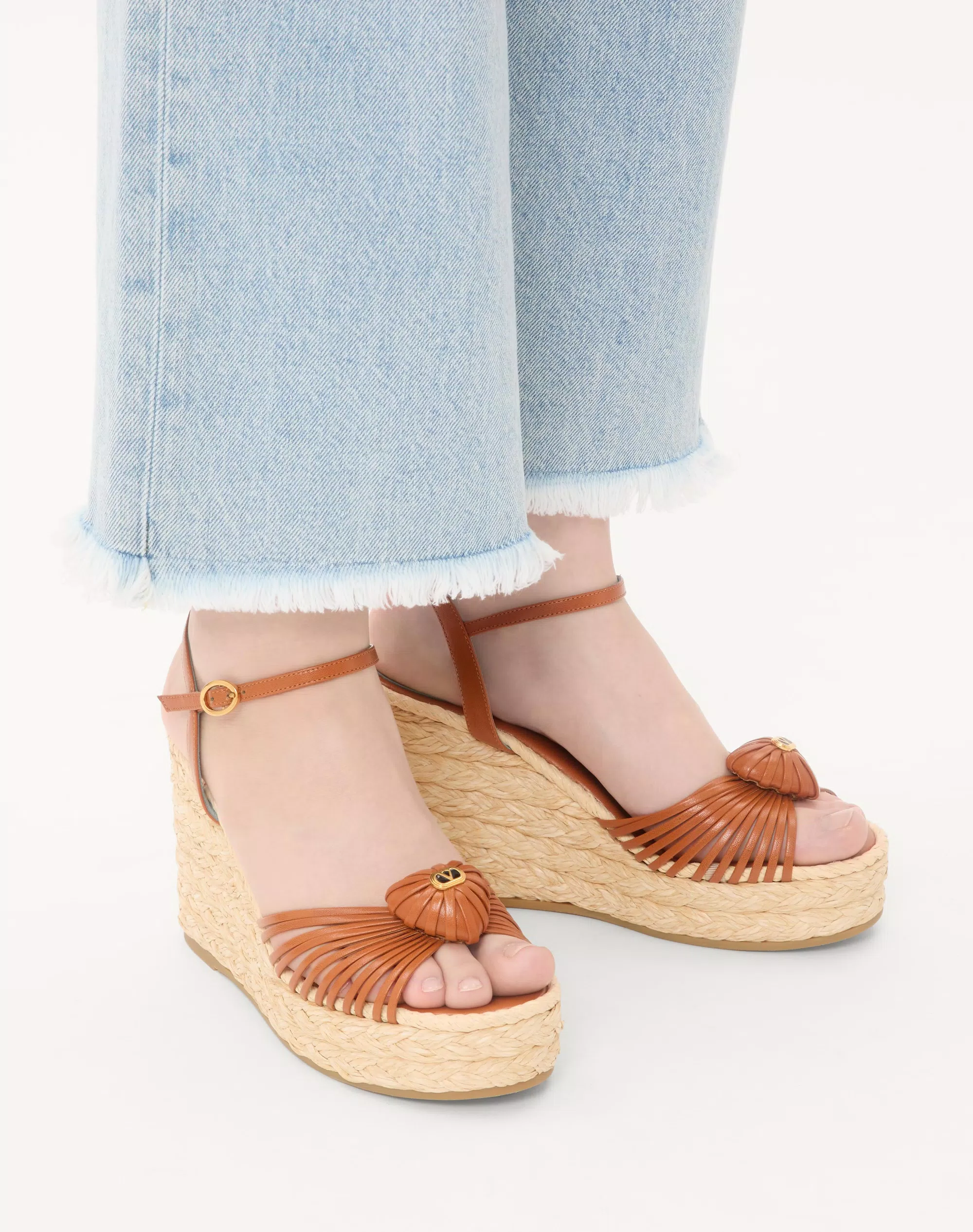 Valentino Royal Wedge Kidskin Sandal 100Mm - Image 7